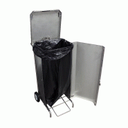 Porte-sacs mobile inox caréné de 100 à 130 litres à ouverture frontale L2G_2