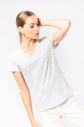T-shirt col V manches courtes femme - Réf: K381 - Kariban - 100% coton ou mélange coton/viscose - Coupe cintrée_2
