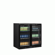 Arrière - bar 2 portes vitrées à charnières et 4 clayettes blanches - 182 L | Tefcold - DB201H_2