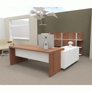 Bureau d'angle T45 avec desserte - Quadrifoglio - 192, Gauche, Noyer Canaletto et blanc_2