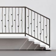 Balcon et rampe art déco - Main courante tube 40x27 - Barreaudage diamètre 12 - Double torsade_2