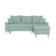 Canapé d'angle réversible convertible ARKO bleu clair avec méridienne réversible, coffre et coussins assortis_2