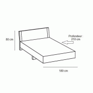 Lit design EVA - Couchage 180 x 200 cm - Chêne châtaigne avec rechampis blancs_2