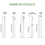 Potelet de protection en acier - à sceller ou amovible - Hauteur 1000 mm - Diamètre 76/90 mm - Thermolaqué, teinte RAL au choix_2