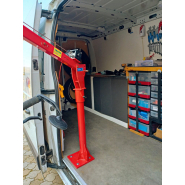 Potence de levage rotative pour véhicules utilitaires - capacité jusqu'à 300 kg - avec palan électrique_2