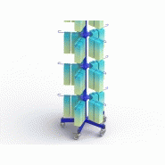 Présentoir mobile tournant ou fixe - 25 broches - métal avec réglage des étages et pince pour sérigraphie_2