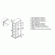 Armoire haute avec vestiaire et rangement - MDD - Gris aluminium, Blanc pastel_2