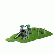 Structure de jeux inox 3 tours - gamme Alpha AL31203I - pour enfants dès 2 ans, capacité de 25_2