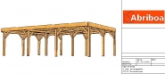 Abri carport toit plat 3 voitures en sapin lamellé-collé - abriboa_2
