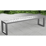 Banquette en tôle galvanisée - motif Canopée - anticorrosion - 1800 x 400 x 450 mm_2