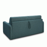 CANAPÉ CONVERTIBLE EXPRESS MAC MAHON SOMMIER LATTES 140CM MATELAS 16CM TISSU TWEED BLEU LAGON_2