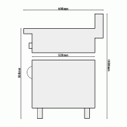 Elément neutre - 400mm - tiroir - y compris soubassement avec 1 porte  - Mario 600 | GGM -NEK46-E-UBK46-E_2