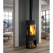 Poêle à bois étanche Rosnay - 7 kW - Rendement 76,7% - Bûches 33 cm - Eco Control - Noir_2