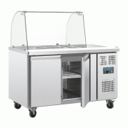 Comptoir de préparation réfrigéré GN avec pare-haleine Série U 2 portes CT393 Polar_2