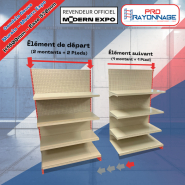 Gondole Murale Neuve à configurer - Hauteur 1600mm - Base 570mm - Modern Expo_2