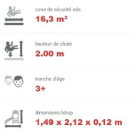 Mur d'escalade en acier inoxydable et HDPE - Aire de jeux conforme EN1176 - Référence BT16066_2