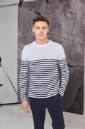 T-shirt breton à manches longues - Réf: FR134 - 100% coton jersey, unisexe, col rond_2