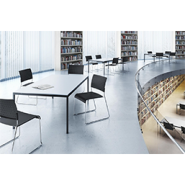 Chaise empilable ASCETE - assise et dossier en polypropylène - structure en fil d'acier chromé_2