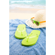 Tongs en PE - Bandes en PVC transparentes - Couleur vert kiwi - 112g_2