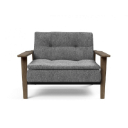 Innovation Living - Fauteuil design Dublexo Frej Twist Charcoal convertible lit 90x115 cm - Piétement chêne fumé_2