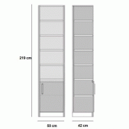 Composition lit escamotable blanc mat Dynamo Sofa - canapé avec accoudoirs gris - 2 colonnes + angle - couchage 140x200 cm_2