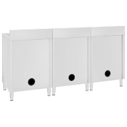 Vidaxl éviers de cuisine commerciaux 3 pcs acier inoxydable 3058274_2