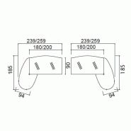 Bureau de direction X time avec convivialité en verre - Quadrifoglio. - 239, Droite_2