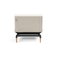 Innovation Living - Fauteuil Splitback Styletto convertible lit 90x115 cm - Pieds chêne naturel - Tissu bouclé Off White_2