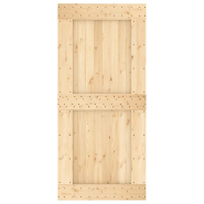 Vidaxl porte coulissante et kit de quincaillerie 95x210 cm pin massif 3202996_2