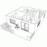 Chalet en bois plain-pied Lipki - madrier 44 mm - 44.8 m² - toit double pente - 4 pièces - sapin du nord brut_2