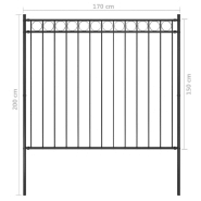 Vidaxl clôture de jardin acier 1,7x1,5 m noir 146315_2