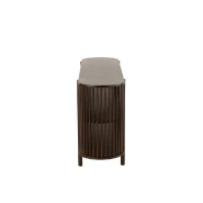 Buffet GADRA - bois de manguier marron foncé avec façade en grillage et 2 étagères - L160 x H75 x P38 cm_2