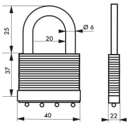 Cadenas à clé Green Adventure 40 mm - Anse et corps en laiton - Double verrouillage à billes - THIRARD_2