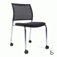 Chaise visiteurs Surf avec dossier en résille - Non, Roulettes_2