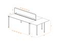 Bureau bench 3 personnes compact FORMULA P65 avec cloisonnette acoustique - Novanta_2