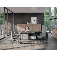 Bureau de direction à piètement en métal  - modulable et minimaliste X7 - Ref : X7S04_2