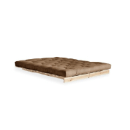 Canapé convertible futon ROOTS - Pin naturel - Tissu Mocca - Couchage 160x200 cm - Design japonais et douceur scandinave_2