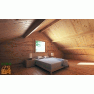 Chalet en bois plain-pied versailles 61m / madrier contrecollé 60 mm / toit double pente_2