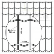 Grillage soudé classique - Maille rectangle 100 x 50 - Acier galvanisé plastifié Haute Adhérence_2
