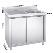 Plonge en inox sur meuble 120 x 70 cm avec 1 cuve à droite_2