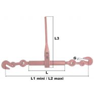 Tendeur d'arrimage - mikatec - à cliquet pour chaîne ø 6mm (haute résistance)_2