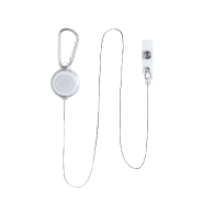Porte-badge en plastique - Cordelette télescopique - Bouton-pression - Mousqueton en aluminium_2