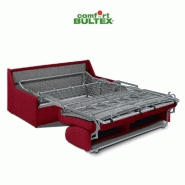 Canapé convertible express Compacto matelas 120cm Comfort Bultex® Néo rouge - 3 places avec accoudoirs fins et système d'ouverture rapide_2
