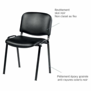 Chaise Claudia Skaï - 4 pieds - empilable - neuf - piétement époxy grainé anti-rayures_2