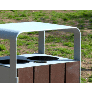Poubelle publique Ecosens PA662S1 - Corbeille avec pieds en acier et lattes en polymère recyclé_2