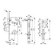 Serrure encastrable Monomax NF - têtière noire, coffre acier embouti, demi-tour réversible - pour porte d'entrée_2