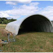 Tunnel de stockage ouvert - ancrage au sol avec platine - largeur 6 à 10m - bâche camion 670g/m²_2