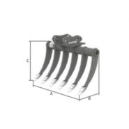 Godet râteau conçu pour arrachage et extraction