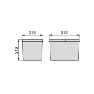 Poubelles pour tiroir de cuisine Recycle Emuca - 12 litres - Hauteur 216 mm - Gris anthracite_2