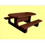 Table pique-nique en béton octogonale - adaptée PMR - revêtement hydrofuge - 200x80x6 cm_2